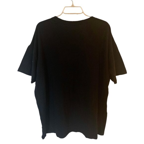 AERIE Solid Black Distressed Oversized Short Sleeve Boyfriend T-Shirt NWT Medium - Picture 9 of 10